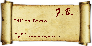 Föcs Berta névjegykártya